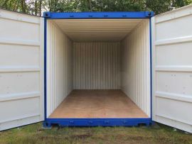 2 Stück Seecontainer 20' zum Setpreis - robust - neuwertig - Holzboden - blau